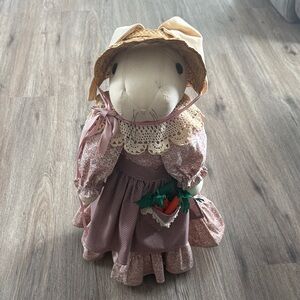 Adorable Bunny Doll dressed with Straw Hat